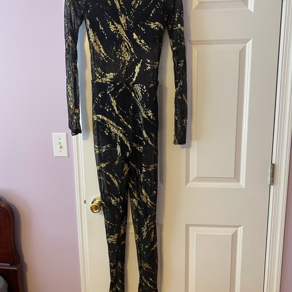Weissman Black and Gold Women's unitard! Beautiful on stage! - Picture 3 of 3
